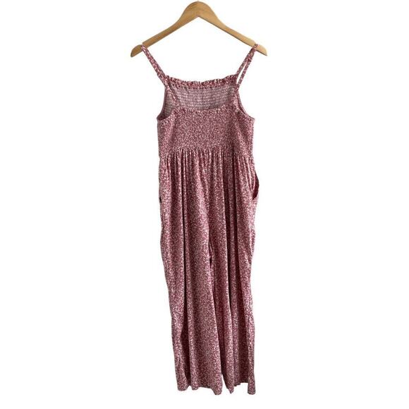 Old Navy Smocked Cami Jumpsuit Ruffled Square Neck Ditsy Floral Print Med - Picture 5 of 13